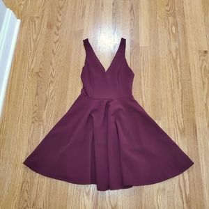 Lulu's Dress, Burgundy/Wine, XS, Flare/Skater Dress